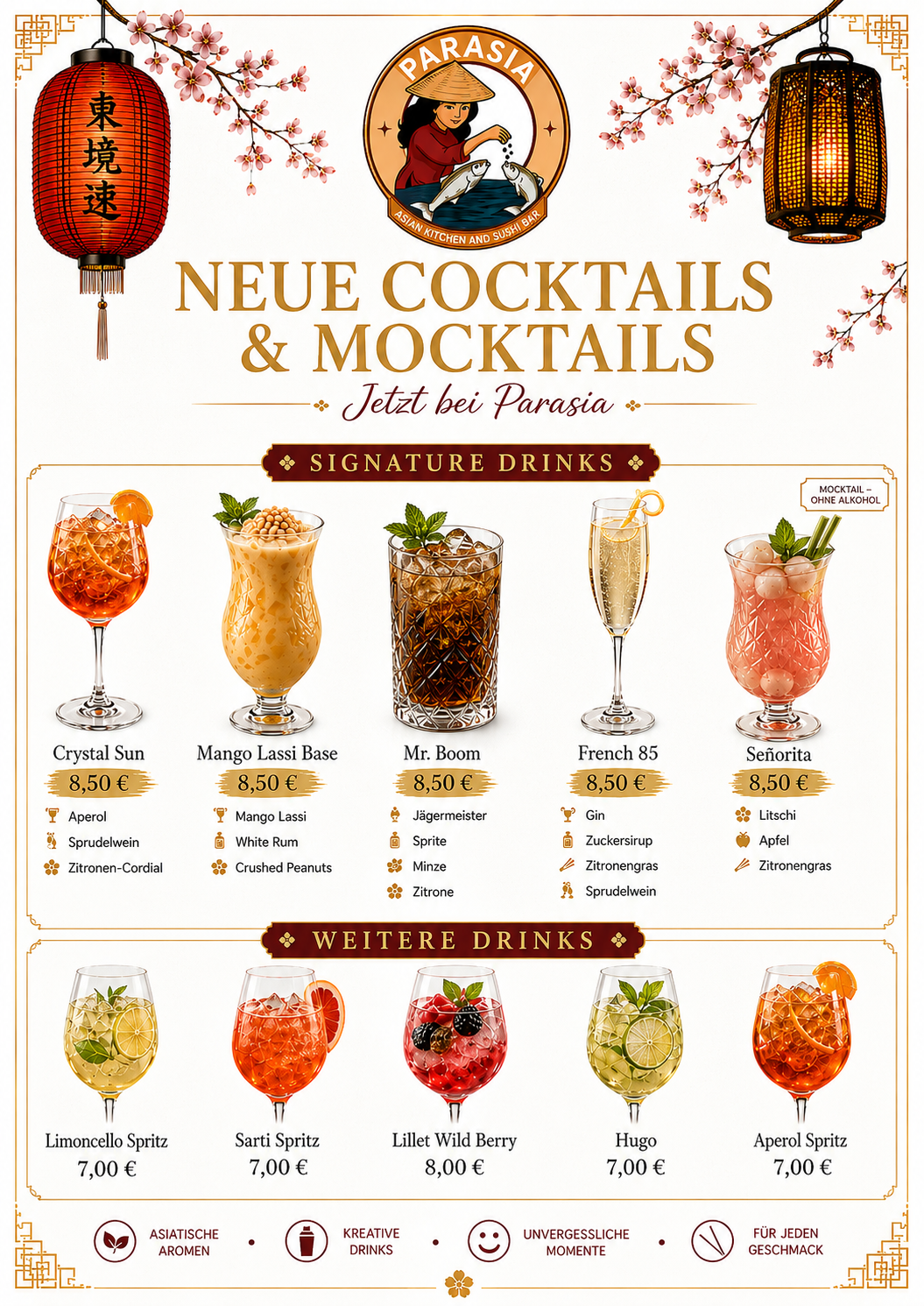 Unsere neue Cocktail- und Mocktailkarte